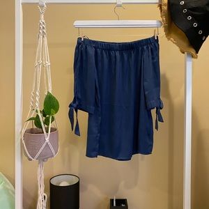 H&M Satin Elastic Off the Shoulder Top